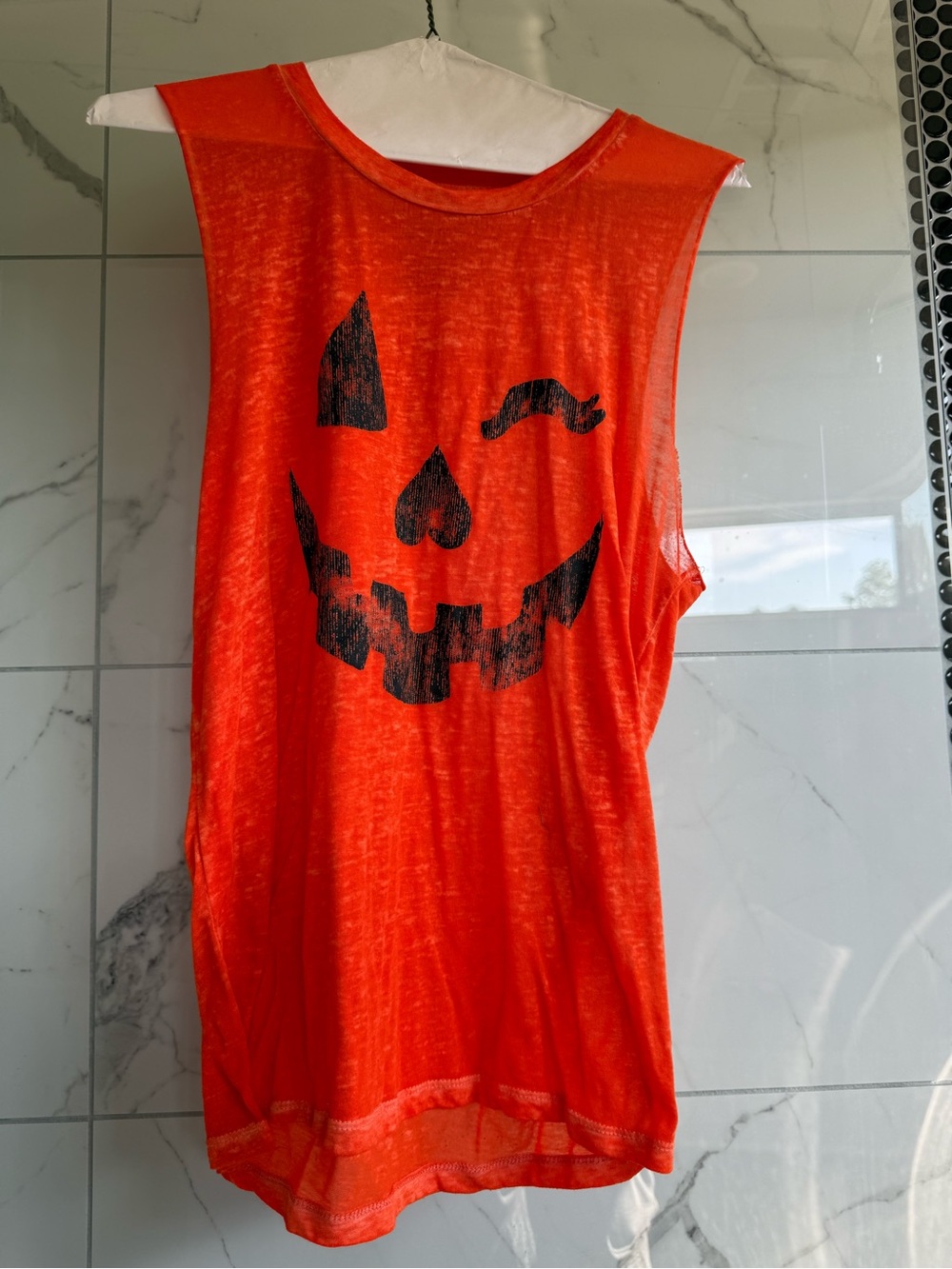 Fifth Sun Orange Halloween Jack-O'-Lantern Tank Top